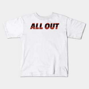 All out anime text red and black cool Kids T-Shirt